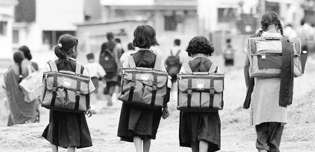 Sponsored children receiving school supplies